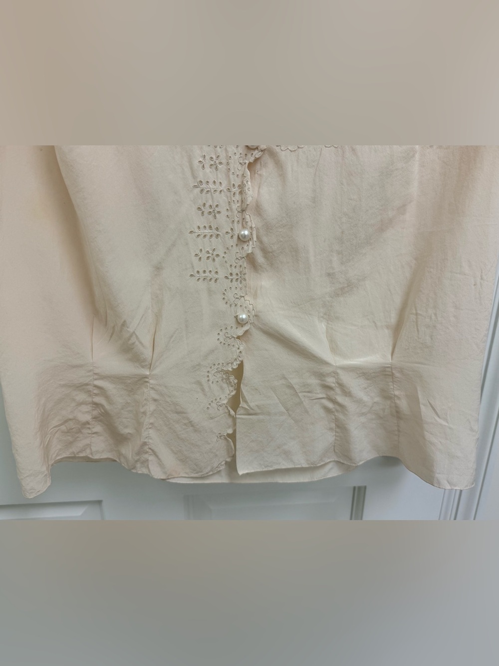 1940’s Vintage Cream Eyelet Lace Sleeveless Blouse Cottagecore Romantic - S - Picture 8 of 15